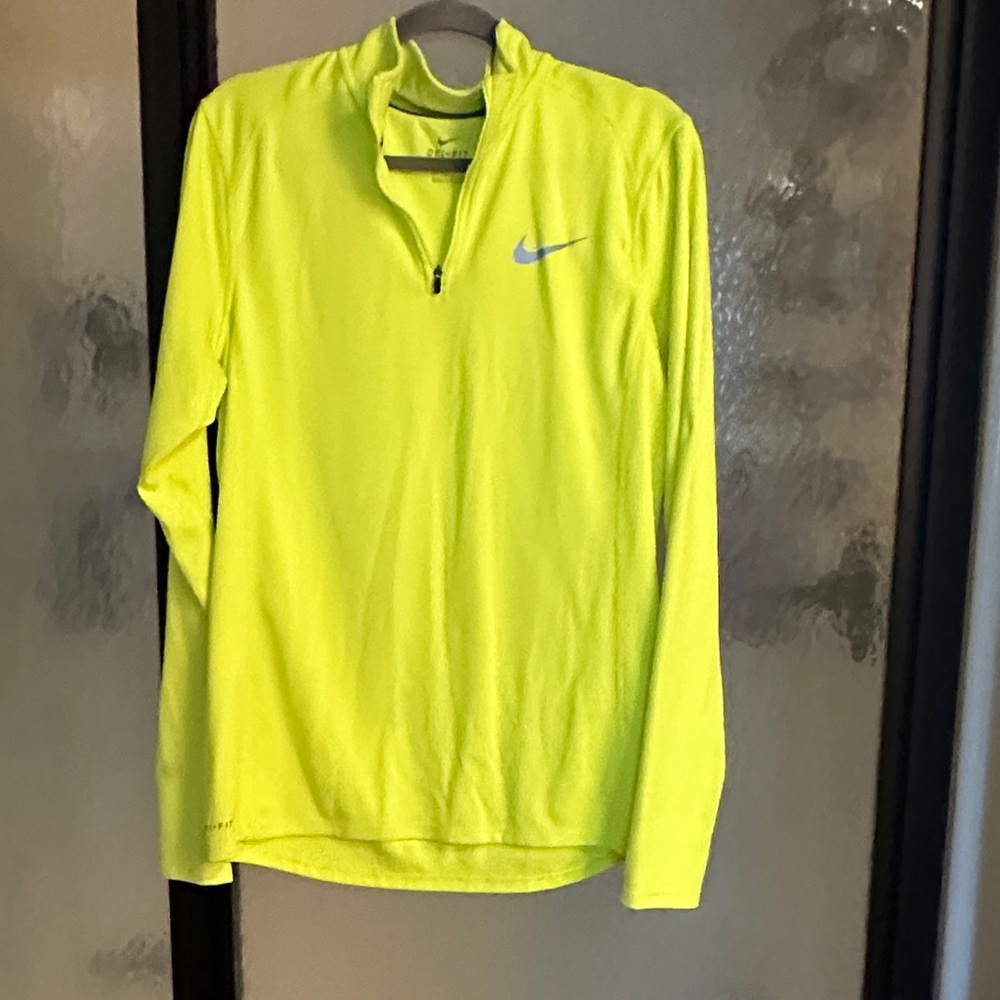 Nike Neon Yellow Quarter-Zip Top